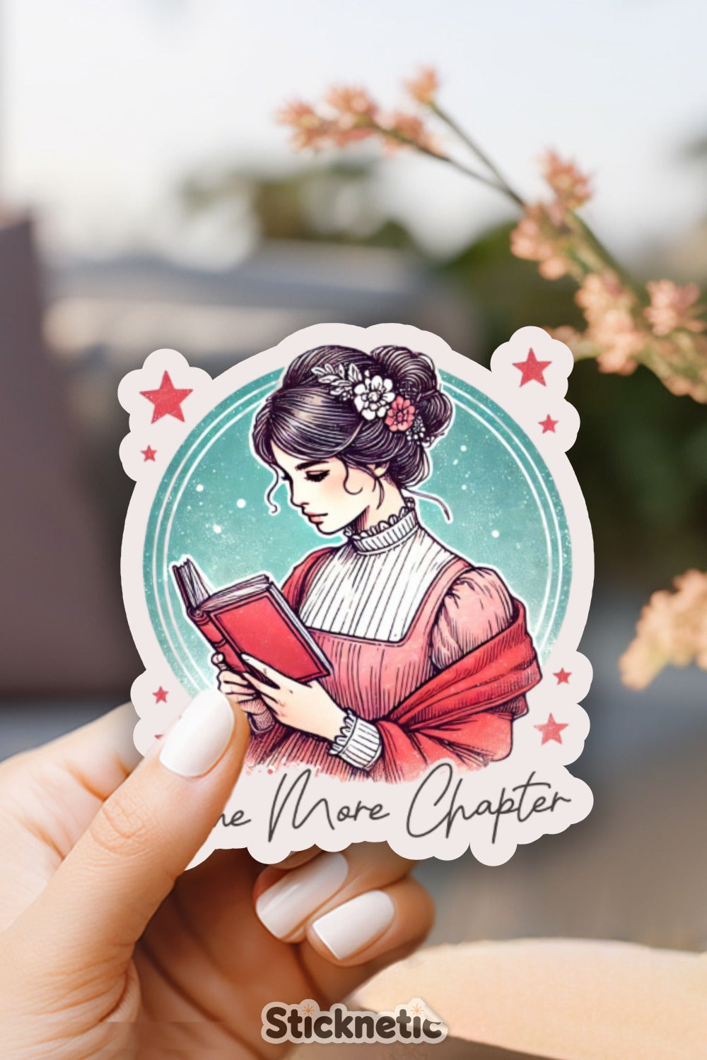 Beautiful One More Chapter Reading Design Sticker product