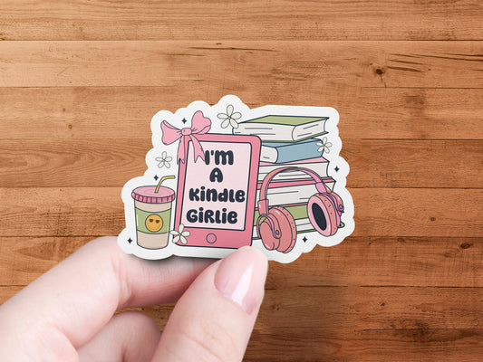 I'm A Kindle Girlie Sticker Cute Reading Product