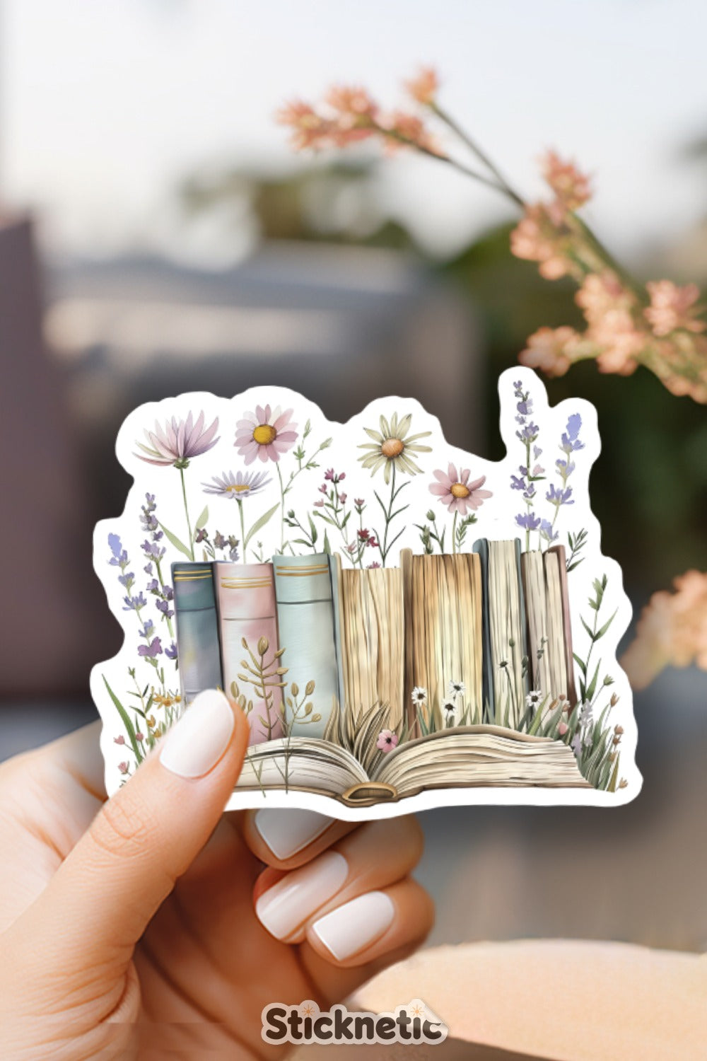 Vintage Inspired Floral Bookshelf Sticker product