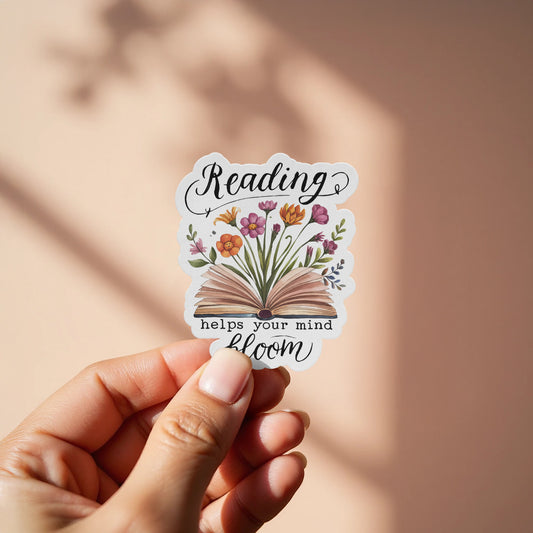 Reading Helps Your Mind Bloom sticker product