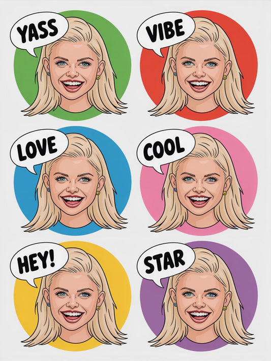 Pop Art Style Woman Portraits, Colorful Background, Modern Wall Art, Set of 6 Prints, Trendy Home Decor