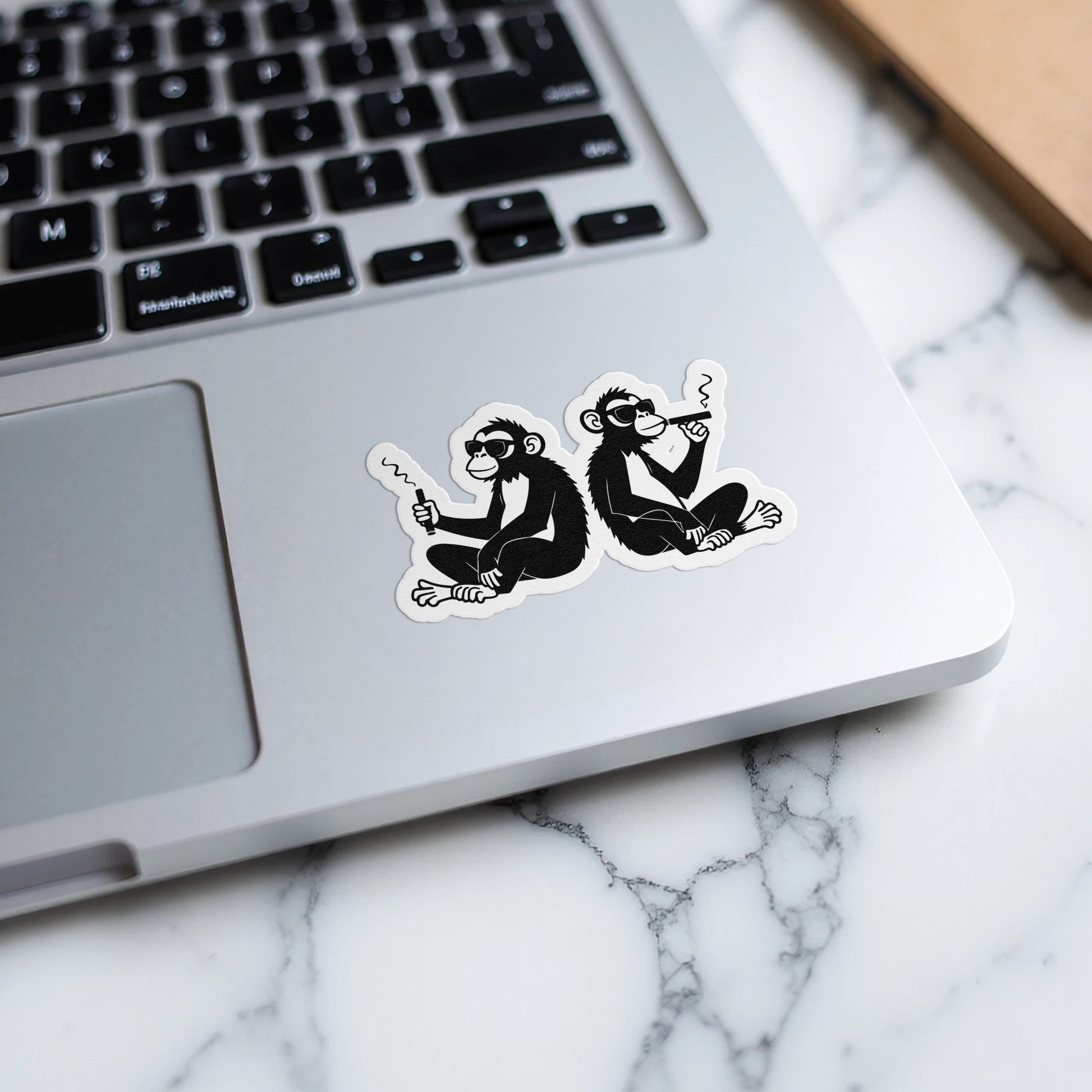 Trendy Smoking Monkeys Decor Edgy Laptop Sticker product