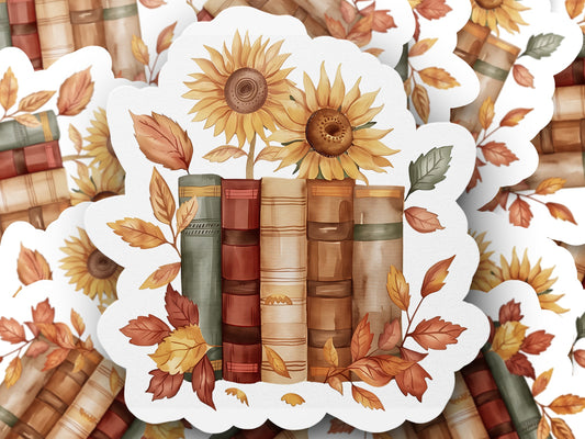 Autumn Leaves and Sunflowers Bookshelf Art product type
