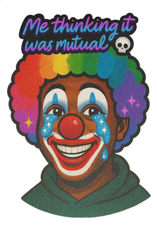 Colorful Clown Sticker, Vintage Style Tearful Clown Face, Retro Emotional Clown Decal, Unique Home Decor Art, Collectible Nostalgic Item
