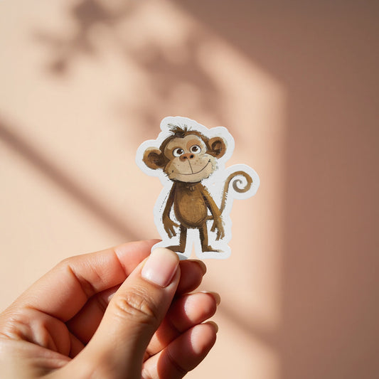 Cute Monkey Cartoon Sticker for Your Fun Product Sticker