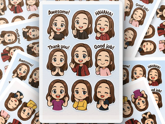 Cute Cartoon Stickers, Funny Character Decals, Positive Message Variety Pack, Waterproof Vinyl, Multi-Pack for Laptops and Notebooks
