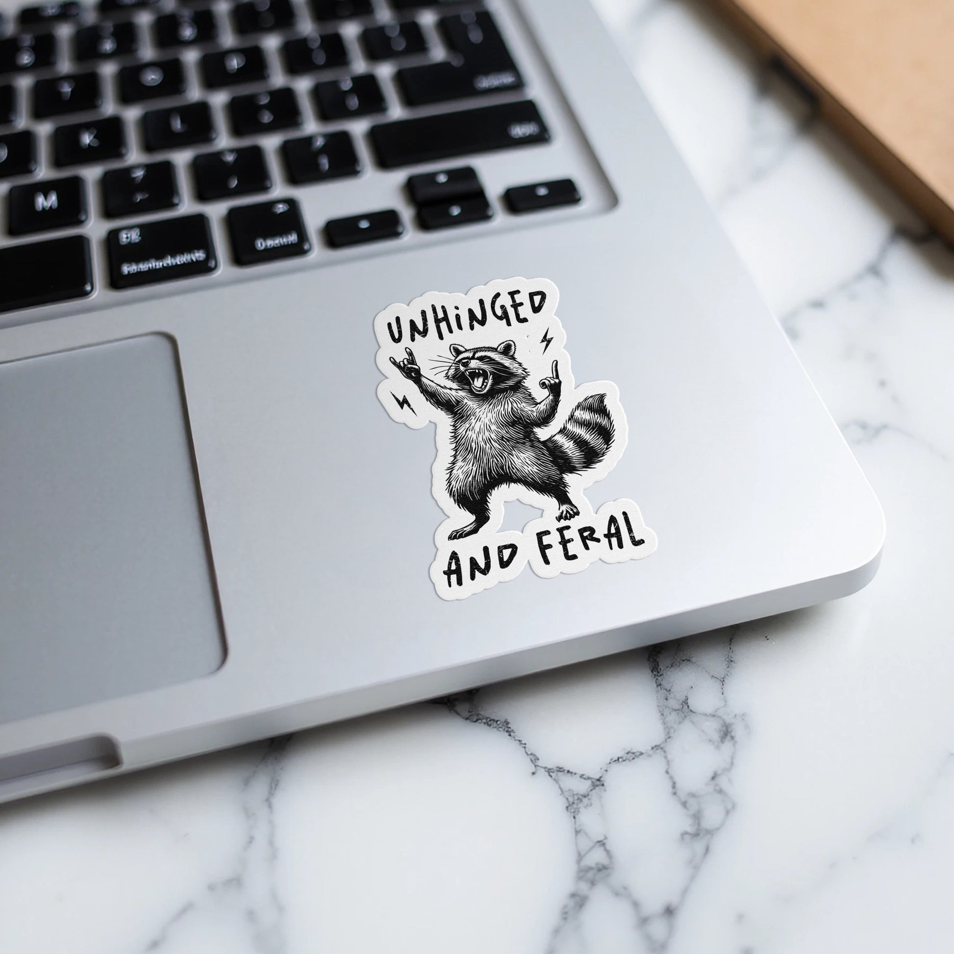 Unhinged and Feral Raccoon Sticker Design Product