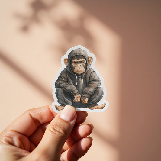 Adorable Hoodie Wearing Monkey Sticker product