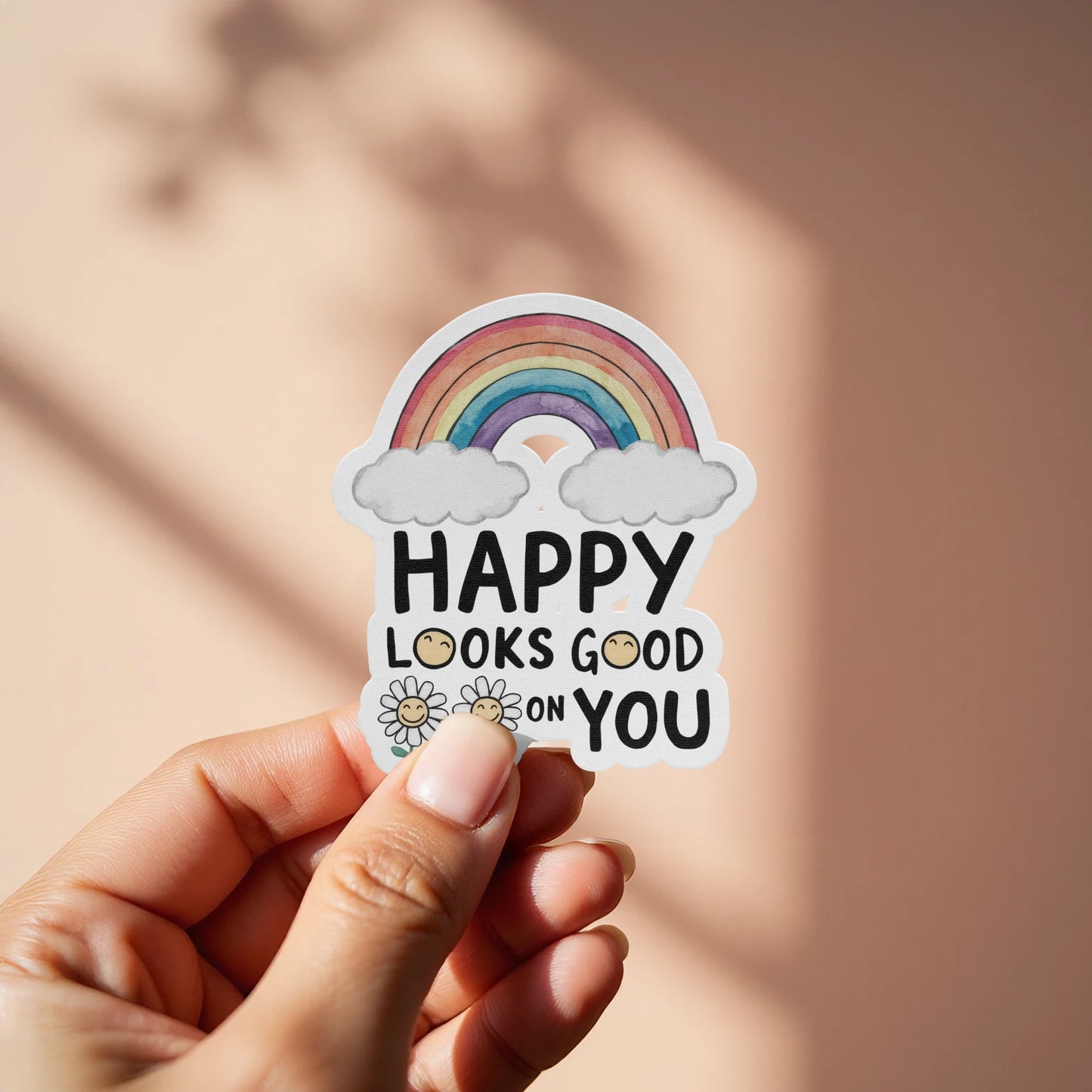 Happy Looks Good On You Rainbow Sticker product