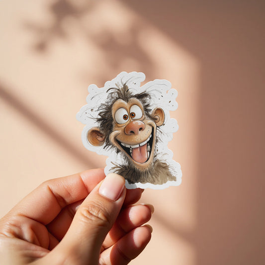Fun Cartoon Monkey Sticker with Big Smile product