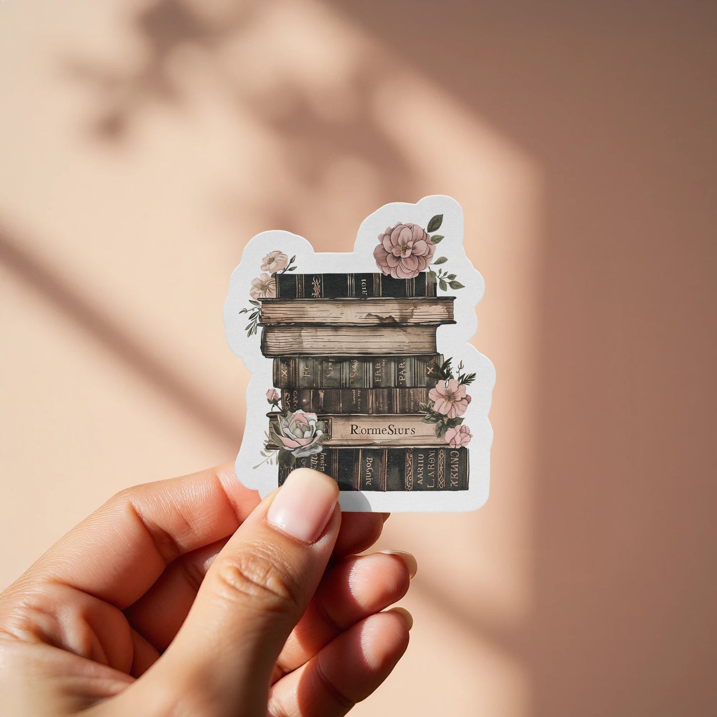 Charming Vintage Book Stack Illustration Sticker product