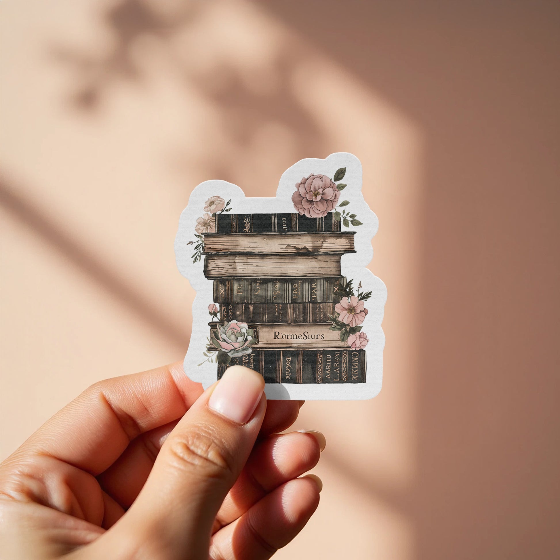 Charming Vintage Book Stack Illustration Sticker product