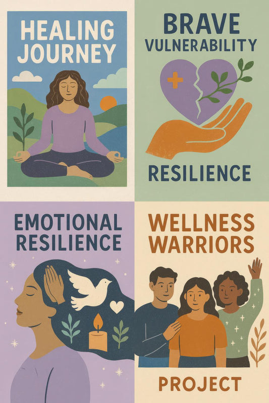 Healing Journey Brave Vulnerability Resilience Emotional Wellness Warriors Project Poster Set