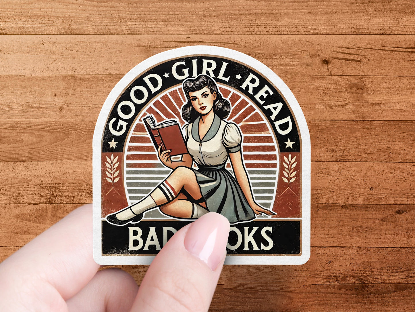 Good Girl Read Bad Books Vinyl Sticker product type