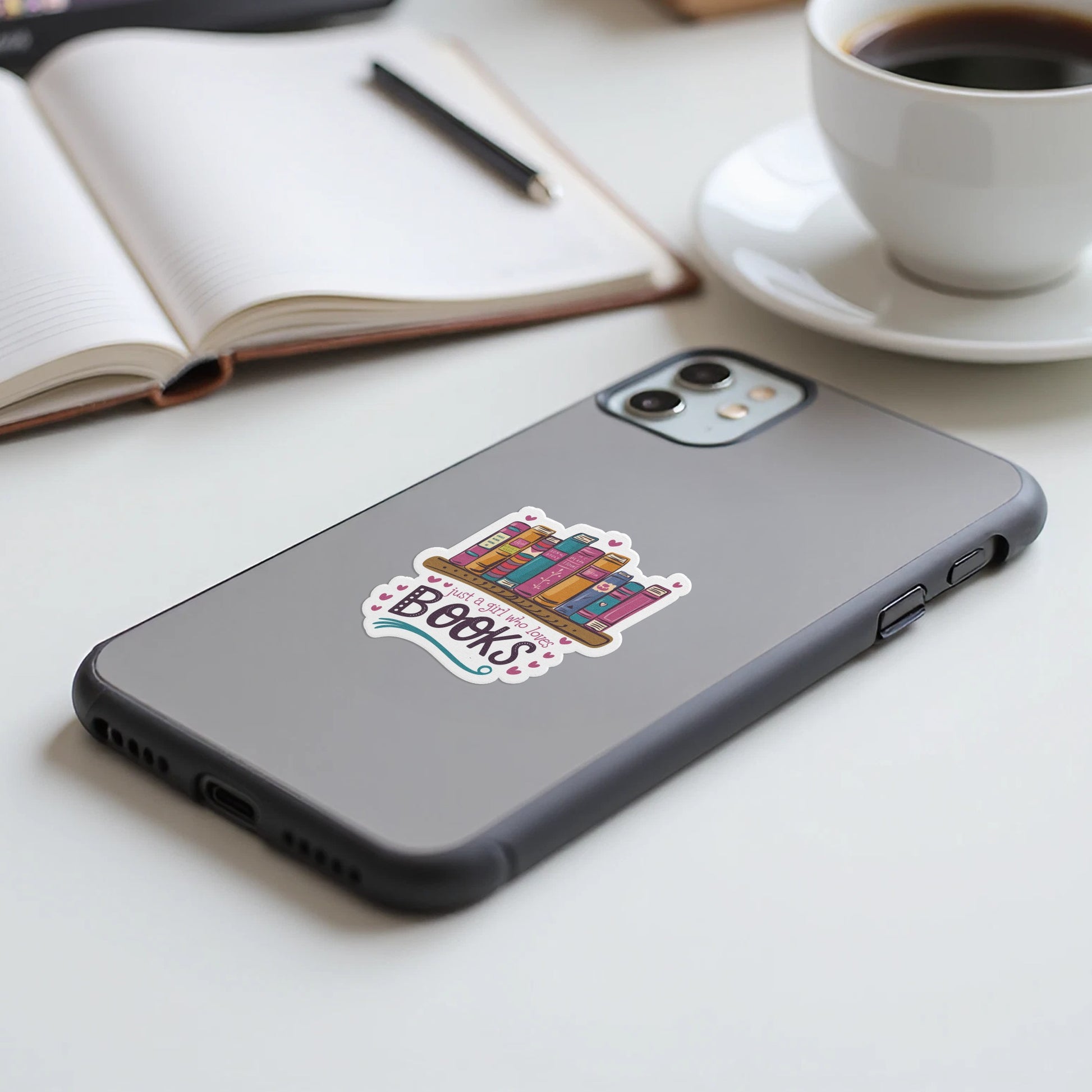 Colorful Bookshelf Graphic on Phone Case product