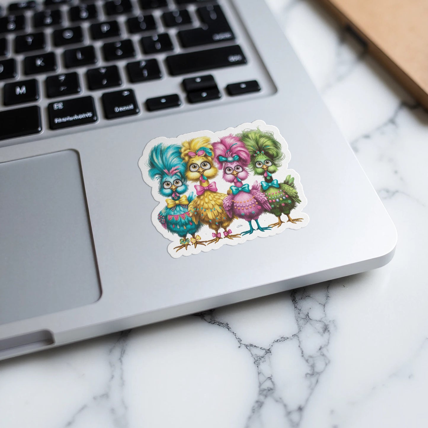 Colorful Quirky Bird Family Cartoon Sticker product