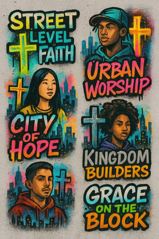 Urban Worship Street Art Poster, City of Hope, Kingdom Builders, Faith Inspired Wall Art