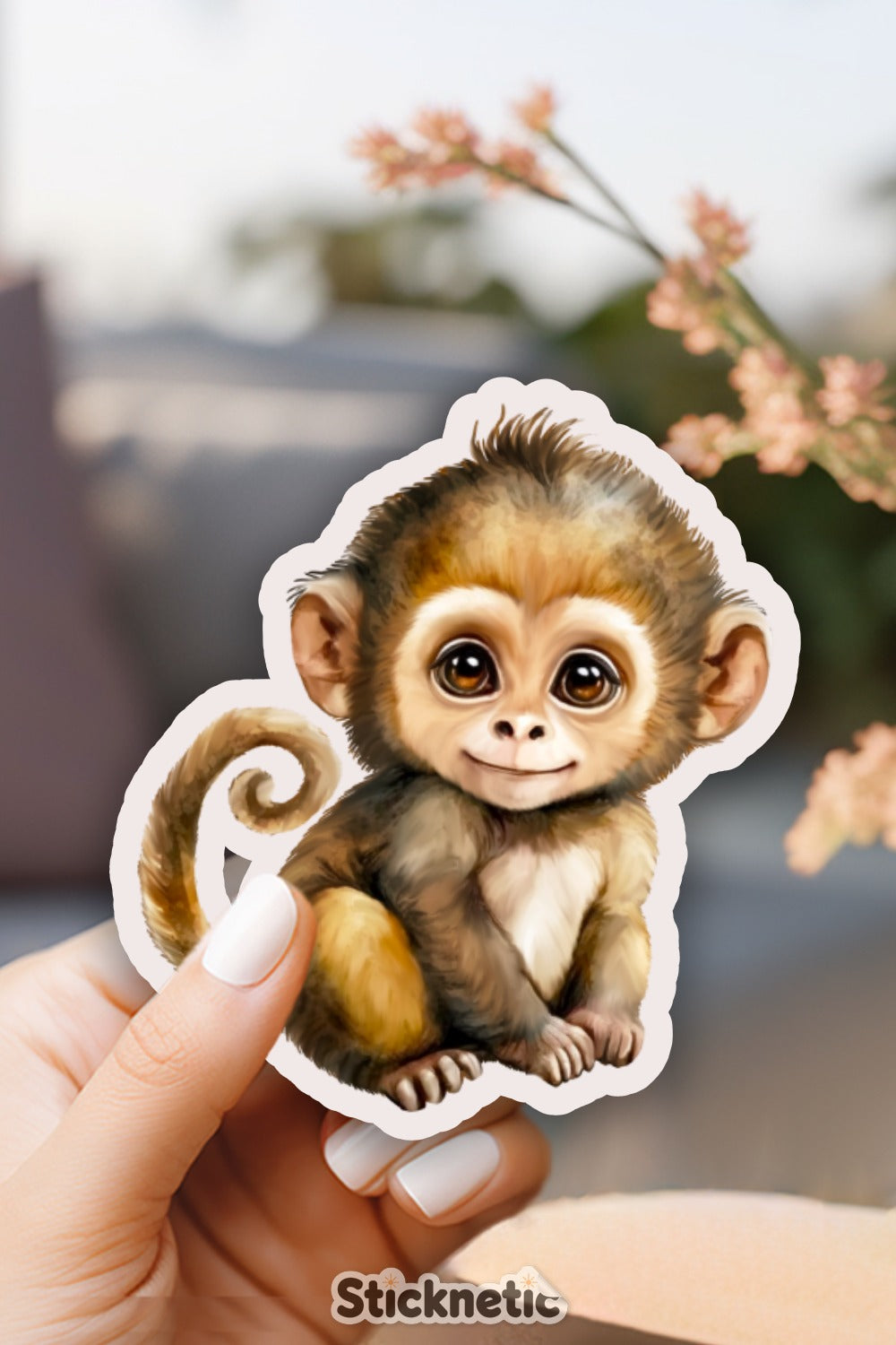 Adorable Baby Monkey Sticker Cute Animal product