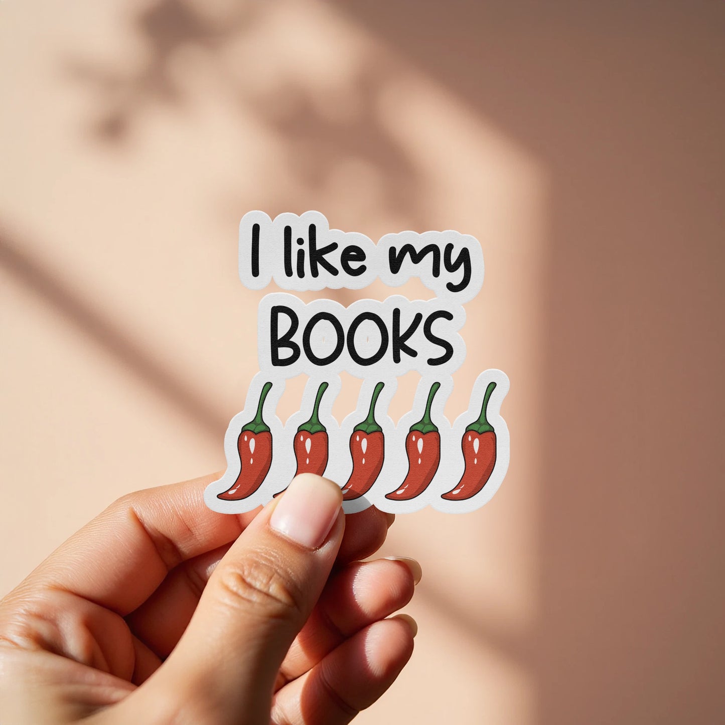 I like my books with hot chillies sticker product type