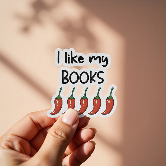 I like my books with hot chillies sticker product type