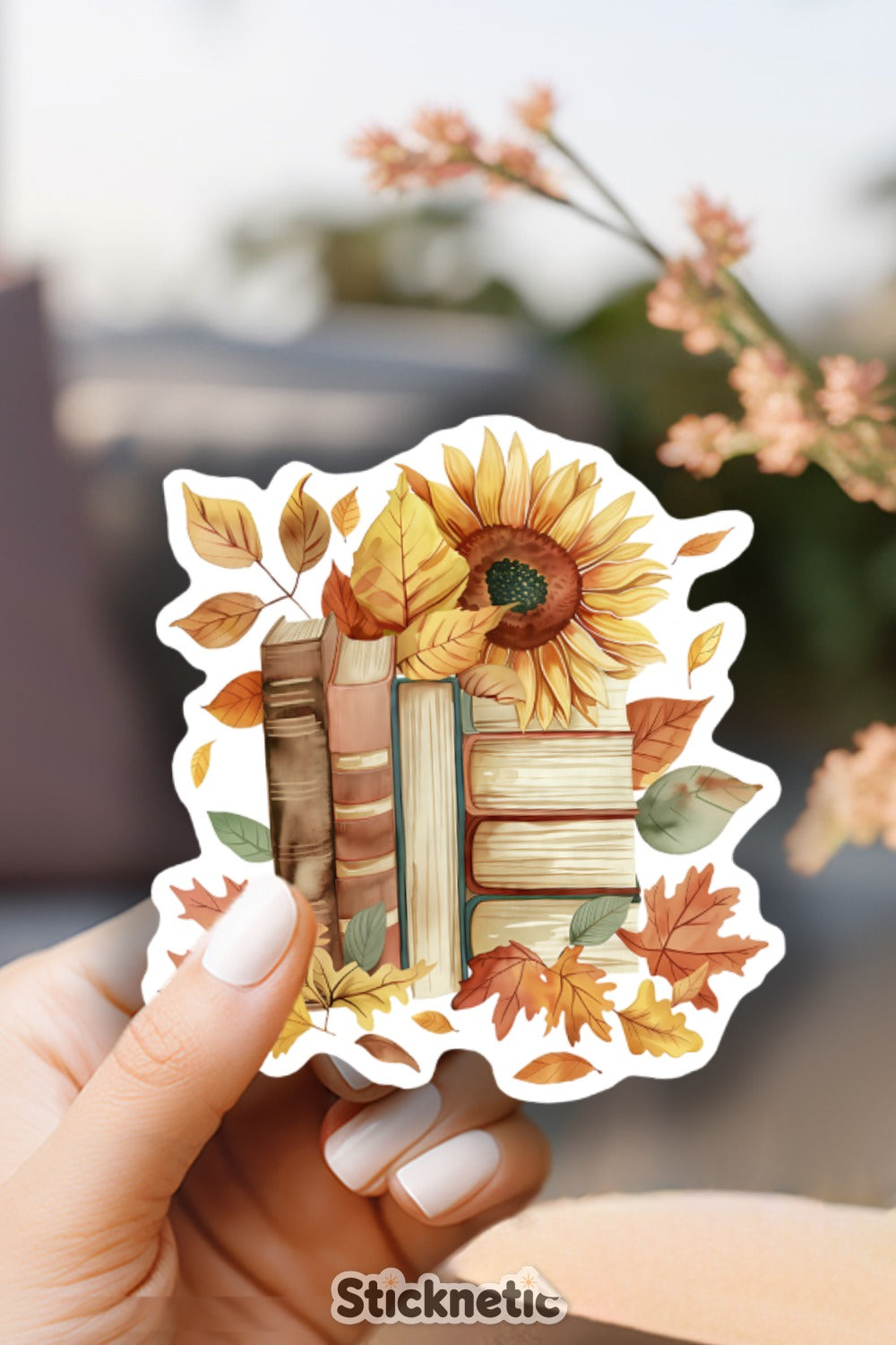 Autumn Books and Sunflower Aesthetic Sticker product