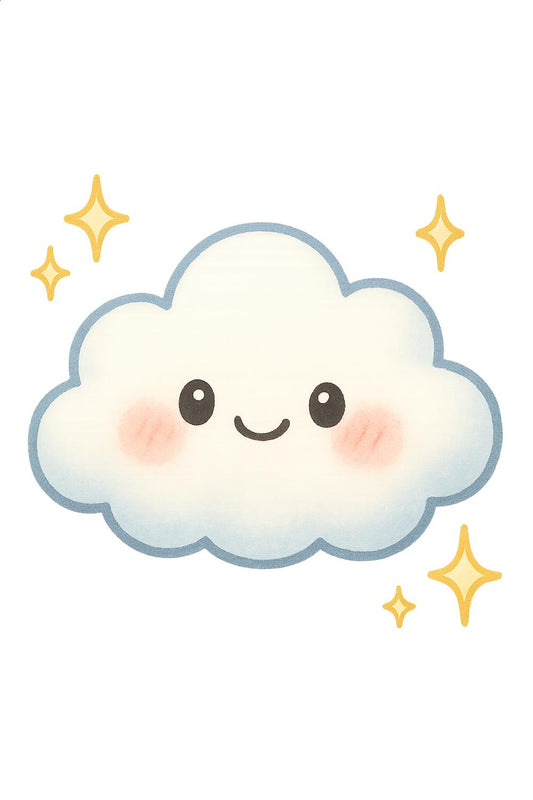 Cute Kawaii Cloud Plush Pillow, Nursery Decor, Soft Cozy Children's Room Accessory, Whimsical Sky Elements
