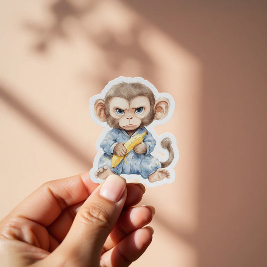 Cute Angry Monkey with Banana Sticker product