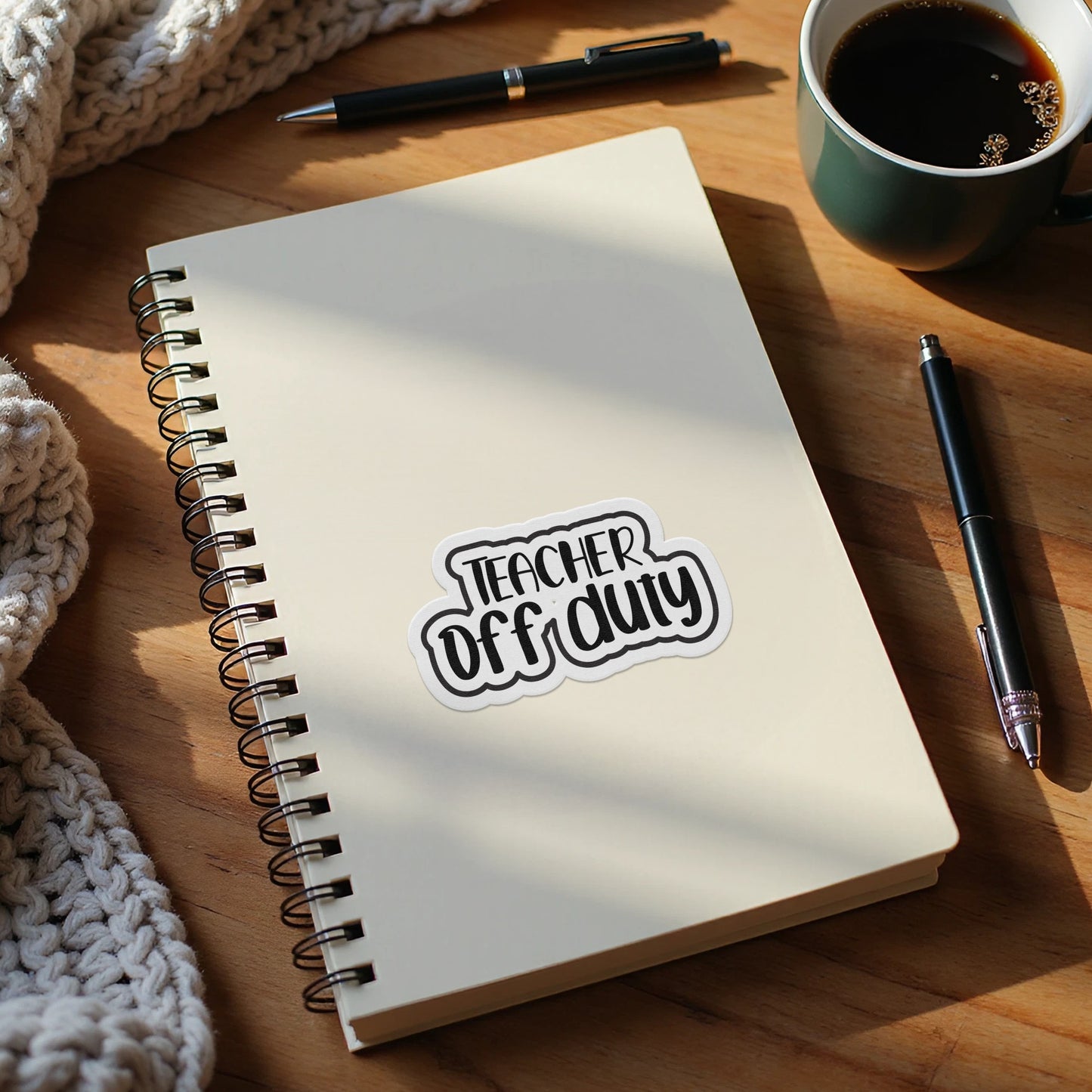 Teacher Off Duty Sticker Spiral Notebook product type