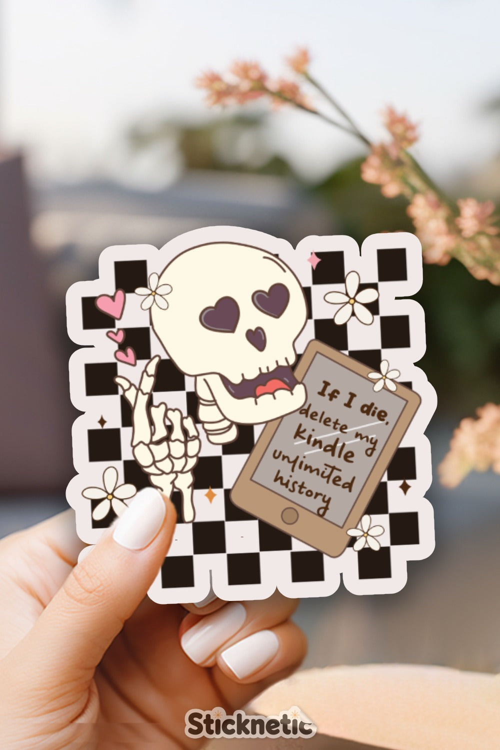 Skull with Kindle Unlimited History Sticker product