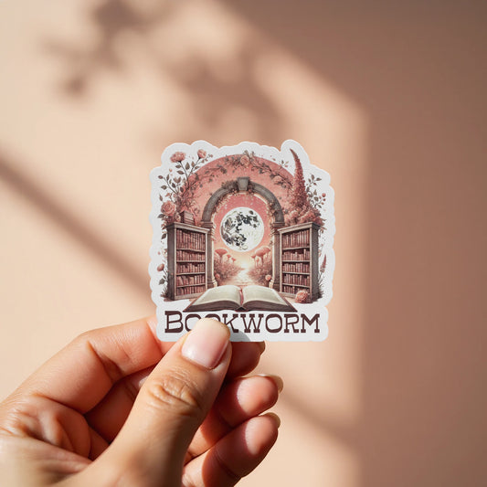 Bookworm Astronaut Fantasy Art Sticker product