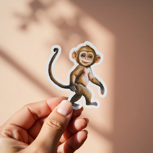 Cute Baby Monkey Sticker for Fun Stationery product