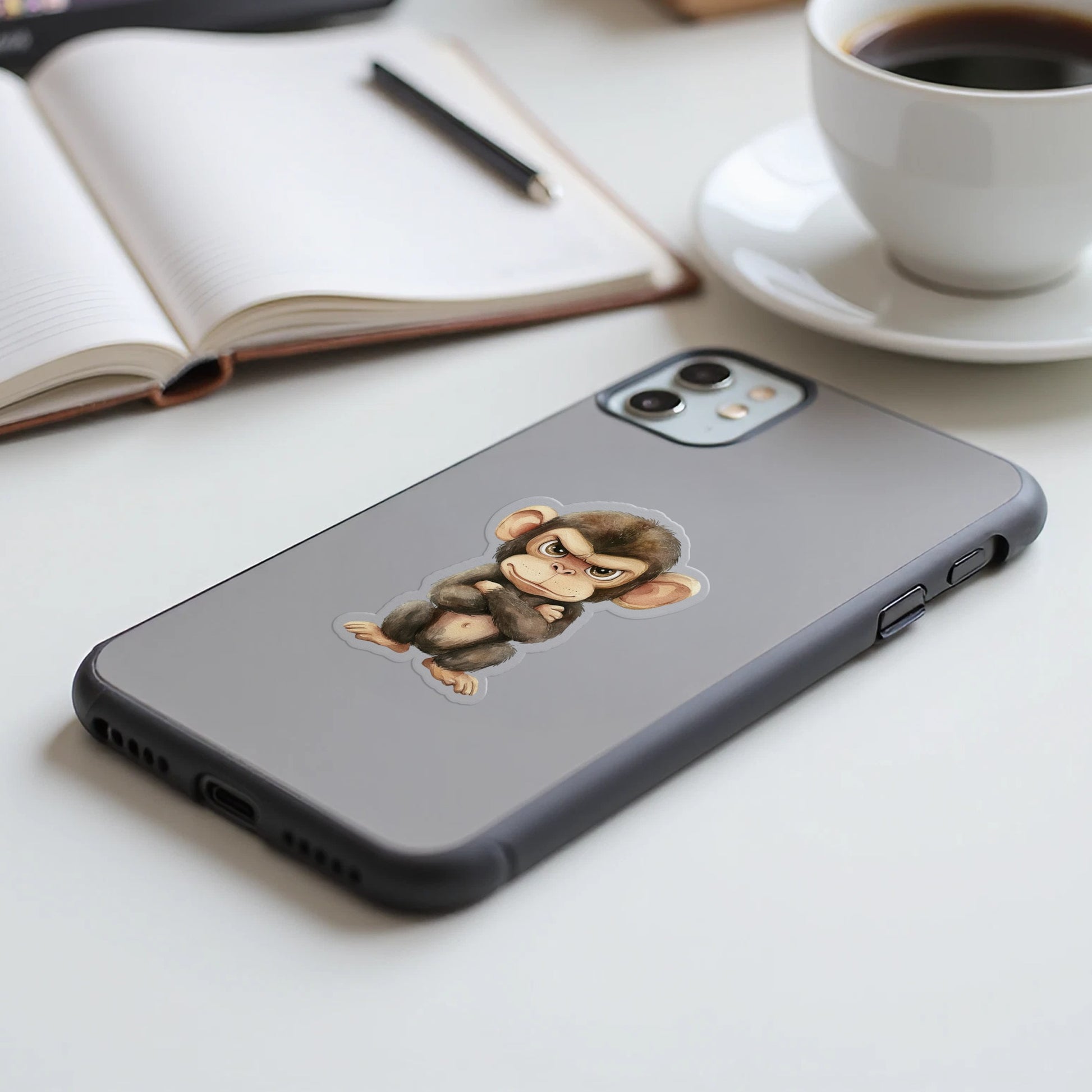 Adorable Monkey Art Printed iPhone Protective Case product