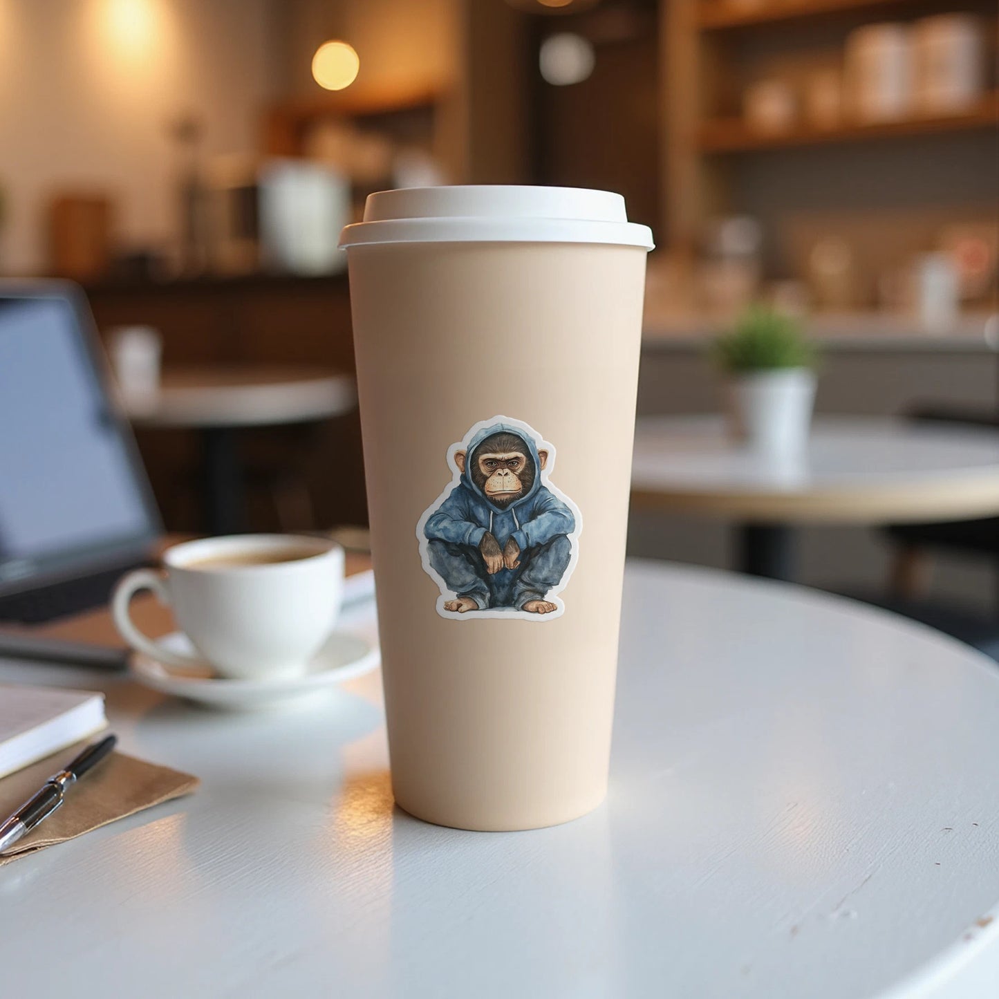 Stylish Coffee Shop Travel Mug with Cool Ape Design product
