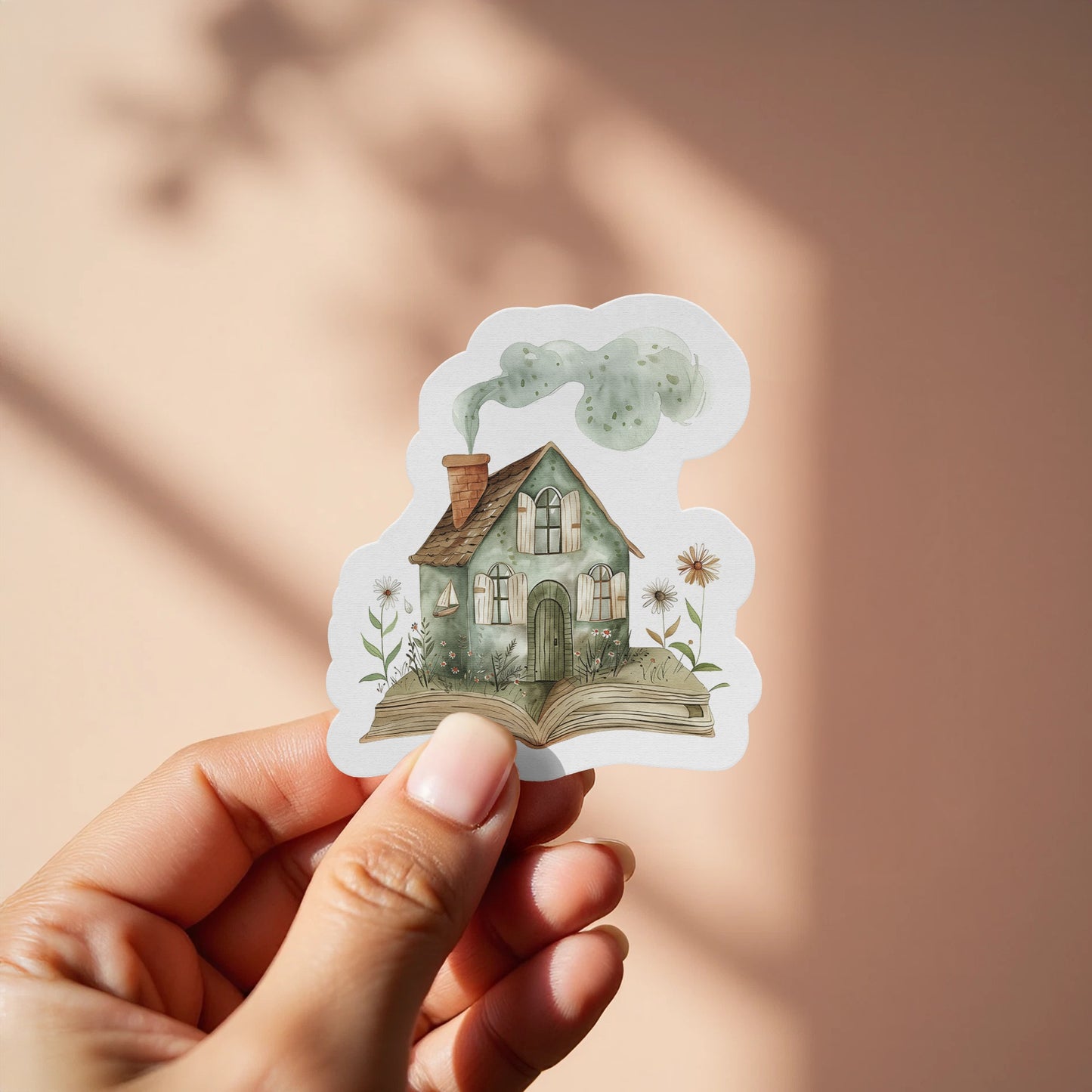 Whimsical Illustrated Book House Decal Sticker product type