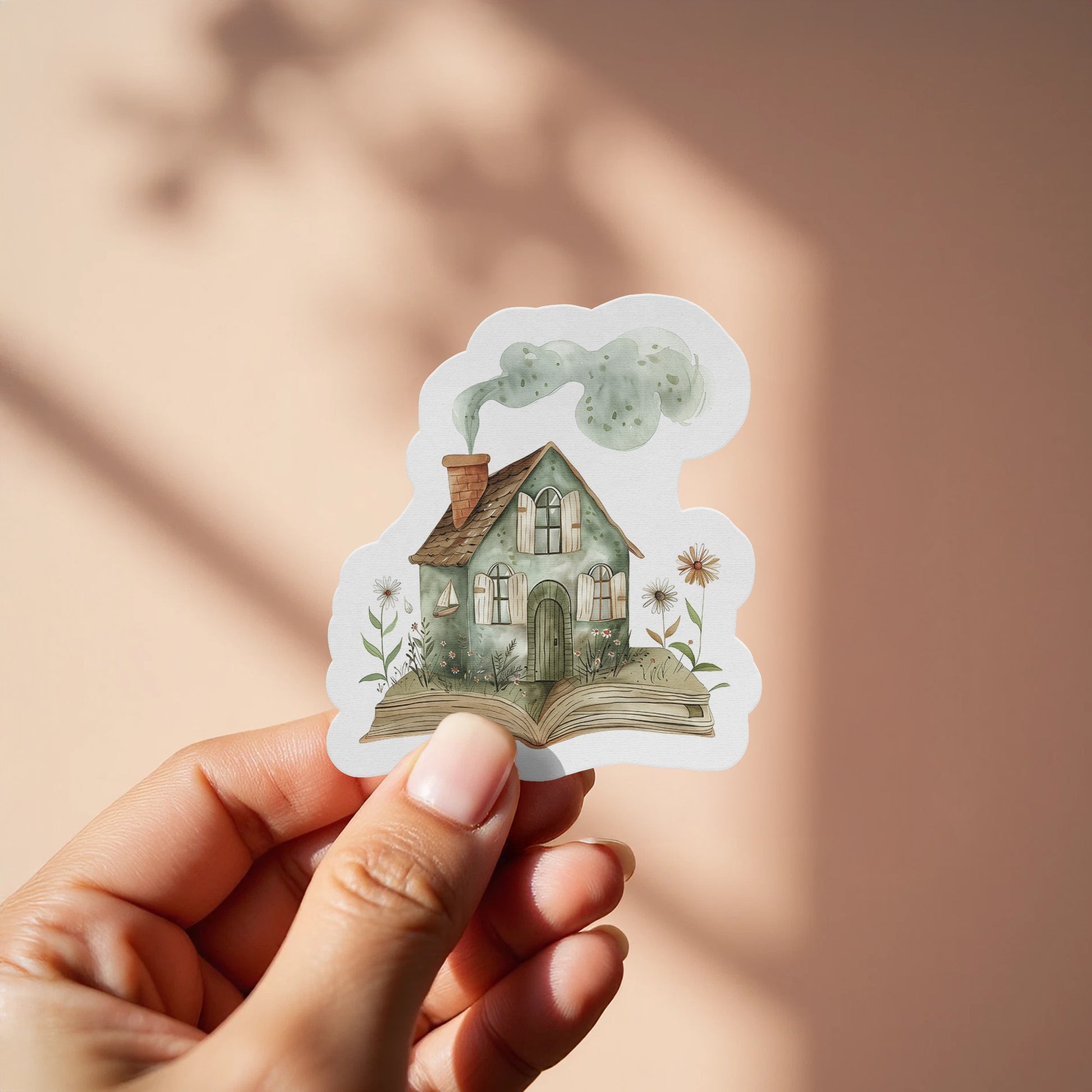 Whimsical Illustrated Book House Decal Sticker product type