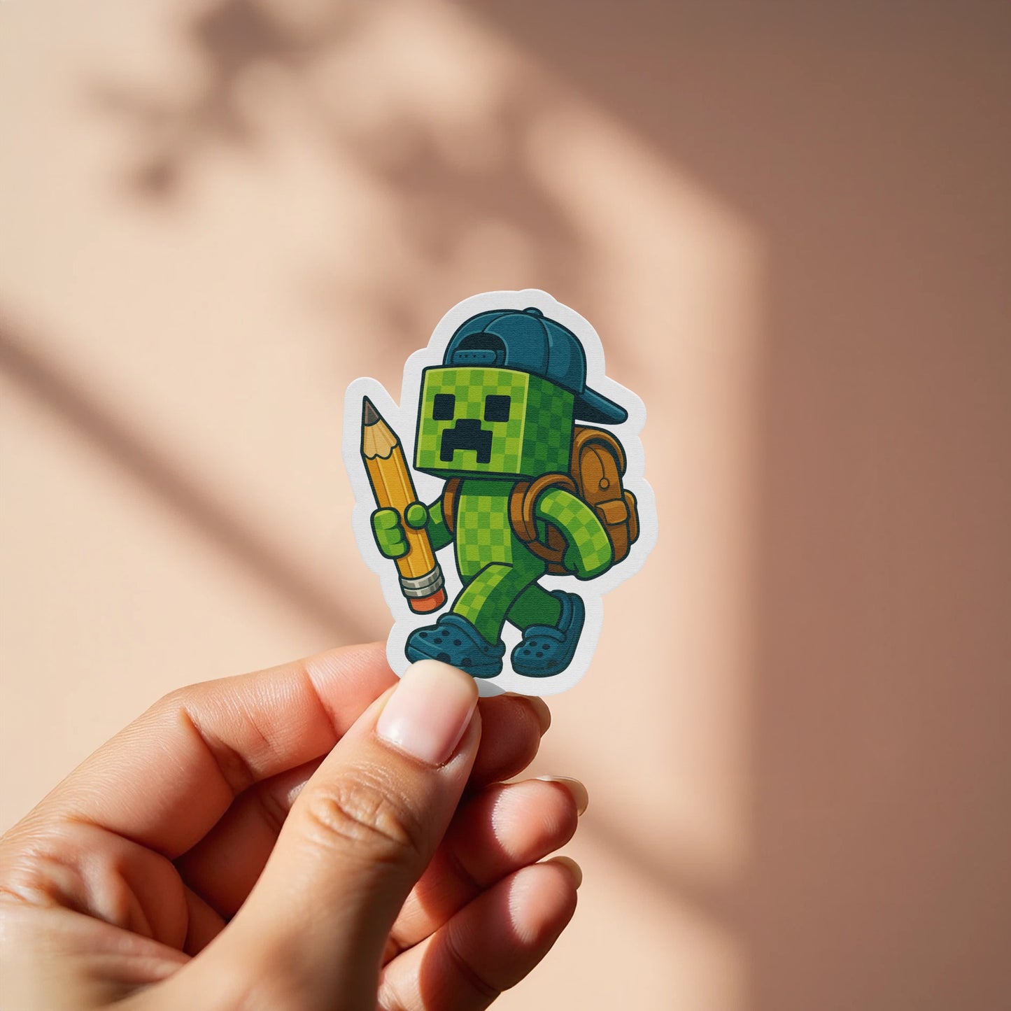 Fun Cartoon Character with Pencil Sticker product