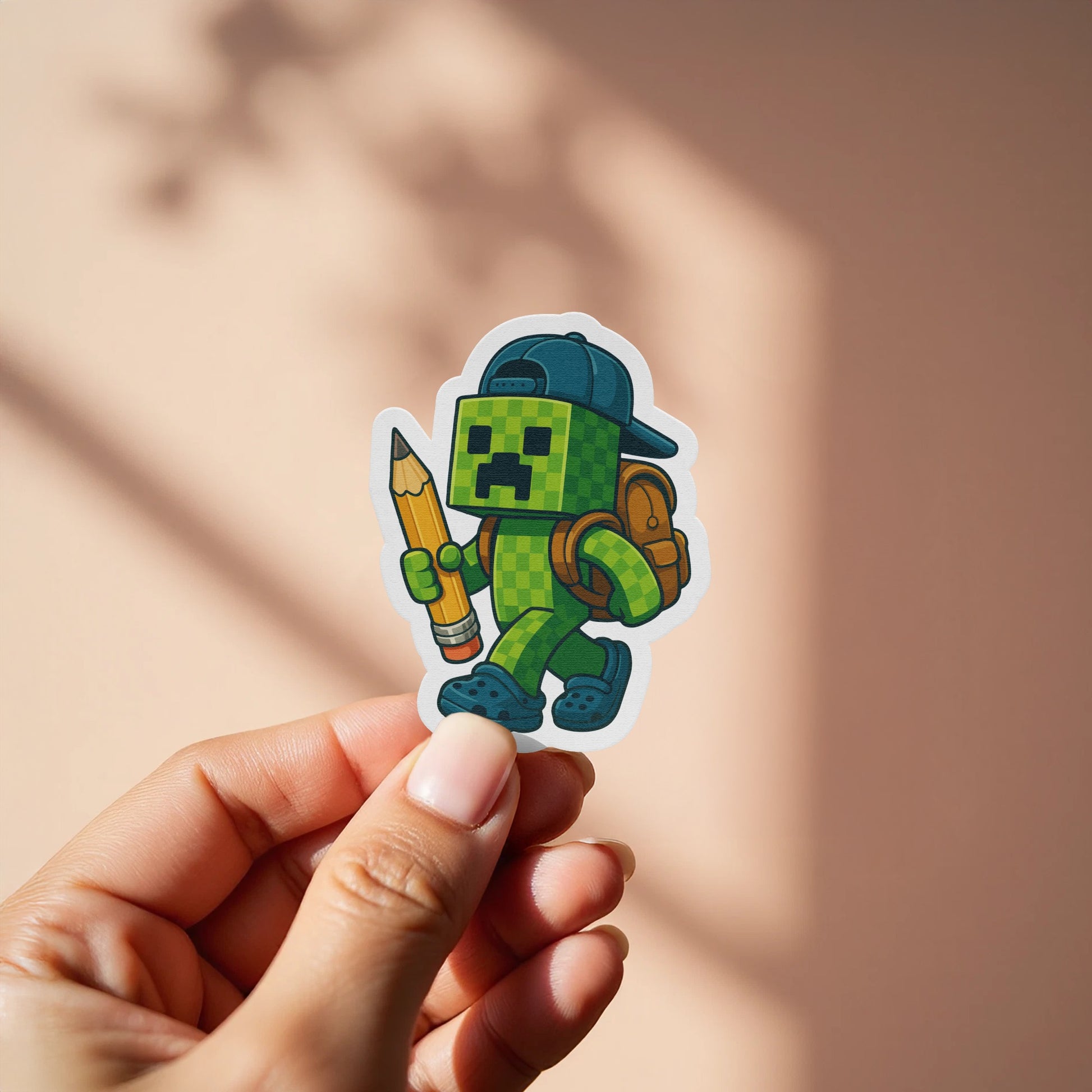 Fun Cartoon Character with Pencil Sticker product