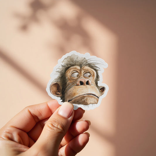 Thoughtful Monkey Illustration Sticker product