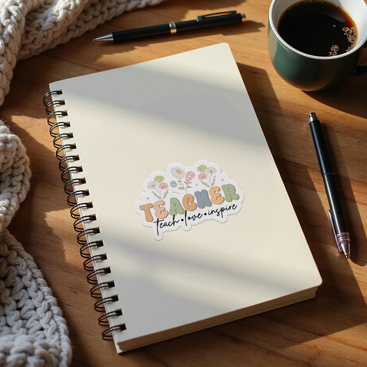 Teacher Teach Love Inspire Spiral Bound Notebook product