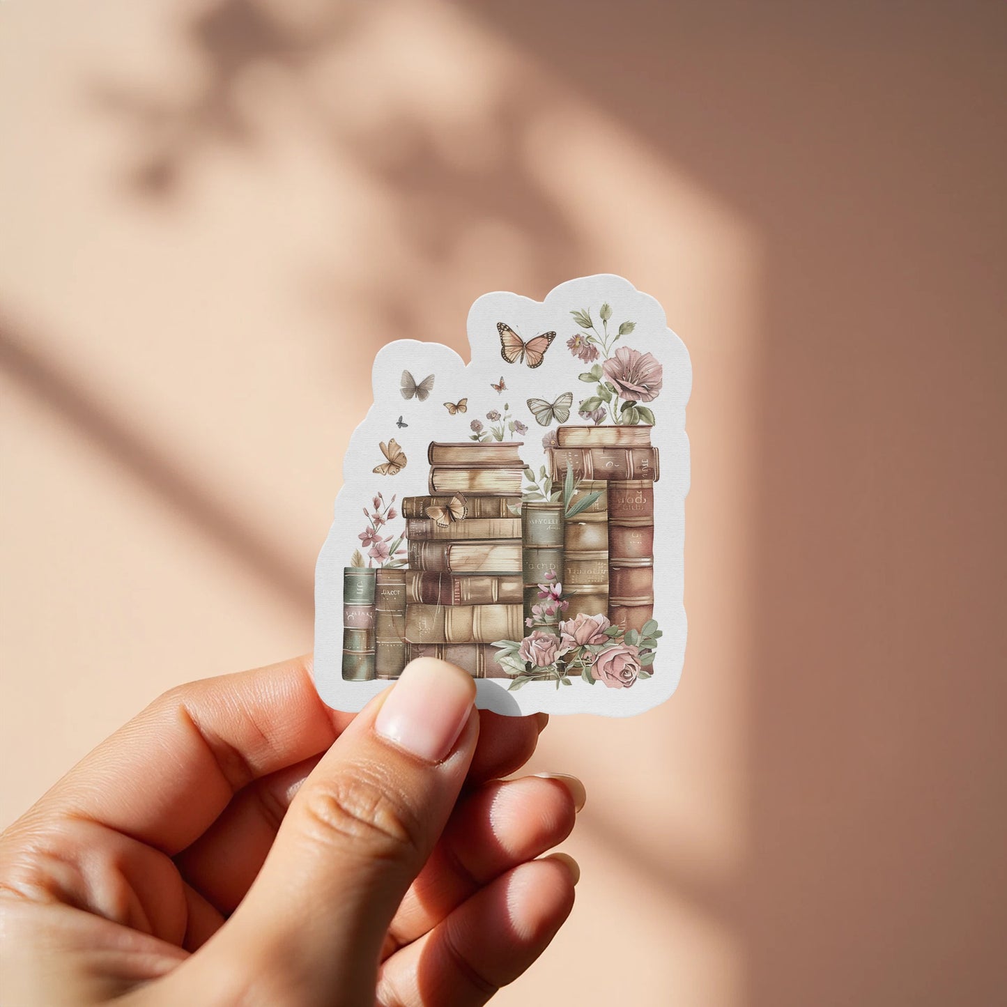 Vintage Books and Butterflies Art Sticker product type