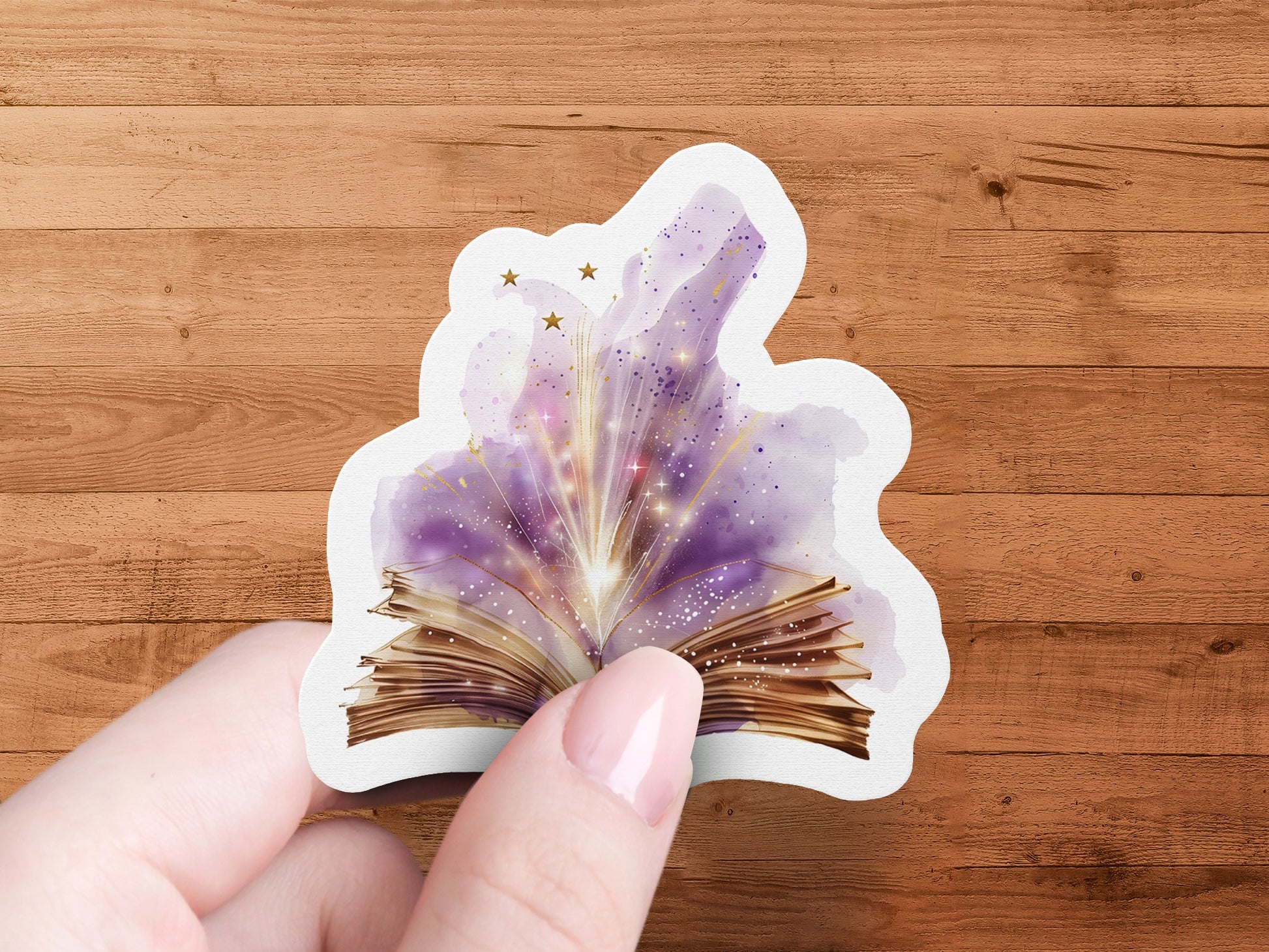 Magical Open Book with Purple Sparkles Sticker product
