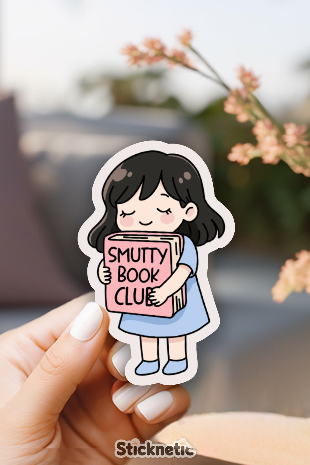 Cute Girl with Book Smutty Book Club Sticker product